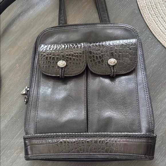 Brighton Black Croc-Embossed purse - Picture 1 of 12